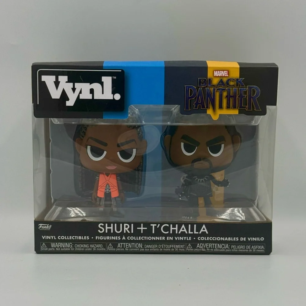 New Funko Vynl. MARVEL 2Pk Black Panther SHURI + T'Challa Figures Collectibles